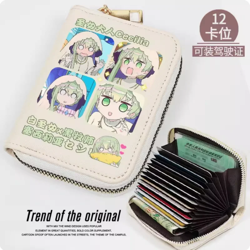 

Anime Saint Cecilia & Pastor Lawrence Zipper Wallet Women Fold Bag Multi Card Coin Pocket Holder Fashion Wallet Gift