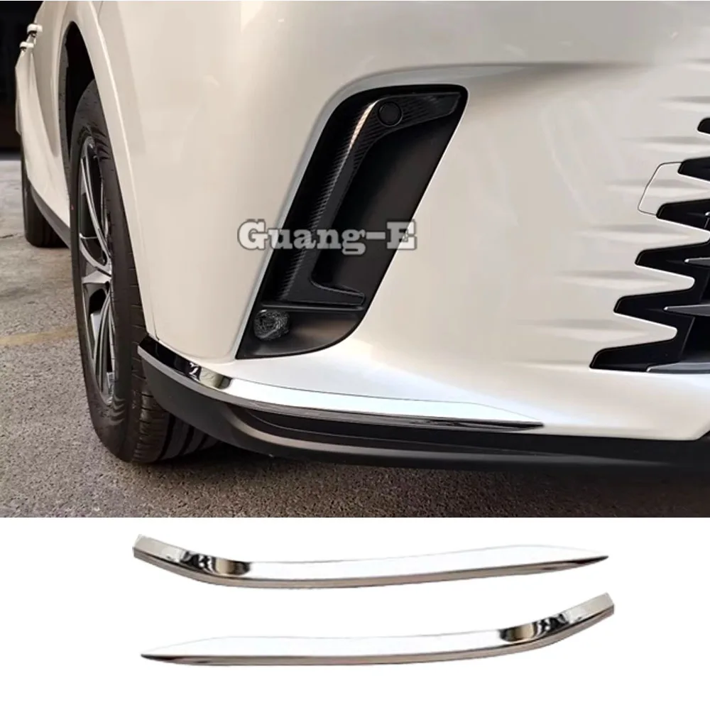 Stainless Steel Car Front Bumper Corner Trim Cover Trim 2Pcs Eyebrow Accessories For Lexus RX 350 350h 450h+ 500h 2022 2023 2024