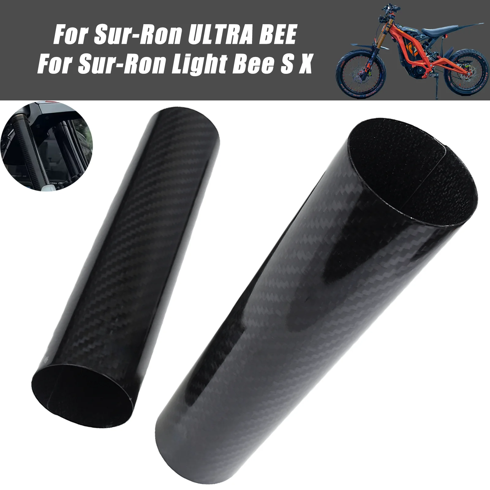 Ersatz-Kohlefaser-Vordergabel-Stoßdämpferschutz, verstellbarer Schutz für Sur Ron Ultra Bee Light Bee X S Motocross-Ersatzteile