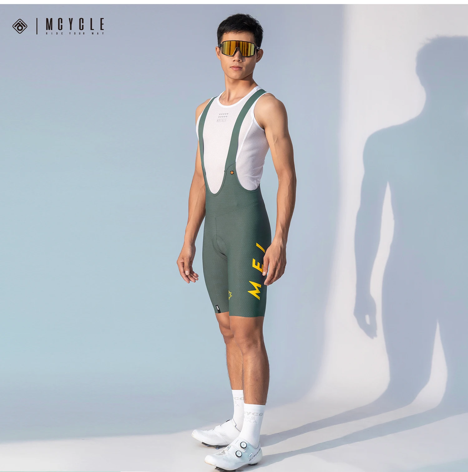 Mcycle Neue Stil Bike Shorts Strumpfhosen Anpassen Atmungsaktive Gepolsterte Fahrrad Shorts Nahtlose Radfahren Trägerhose Für Mann – Detail 19