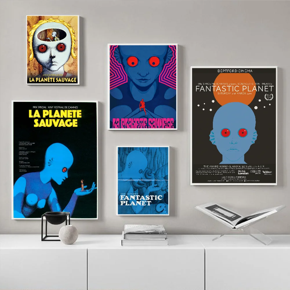 Fantastic Planet La Planete Sauvage Sci-Fi Classic Movie Art DIY Sticky Poster Fancy Sticker For Living Decoration Wall Decor