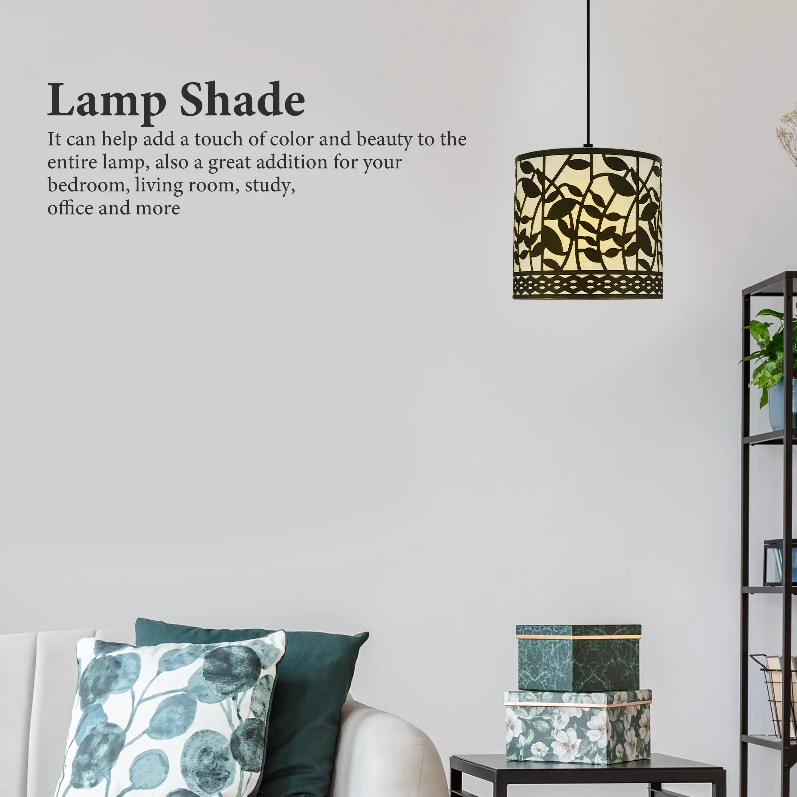 

Wrought Iron Lampshade Modern Bedroom Table Light Hollow Metal Bedside Cover Lampshades Home Ceiling Floral Lighting Accessories