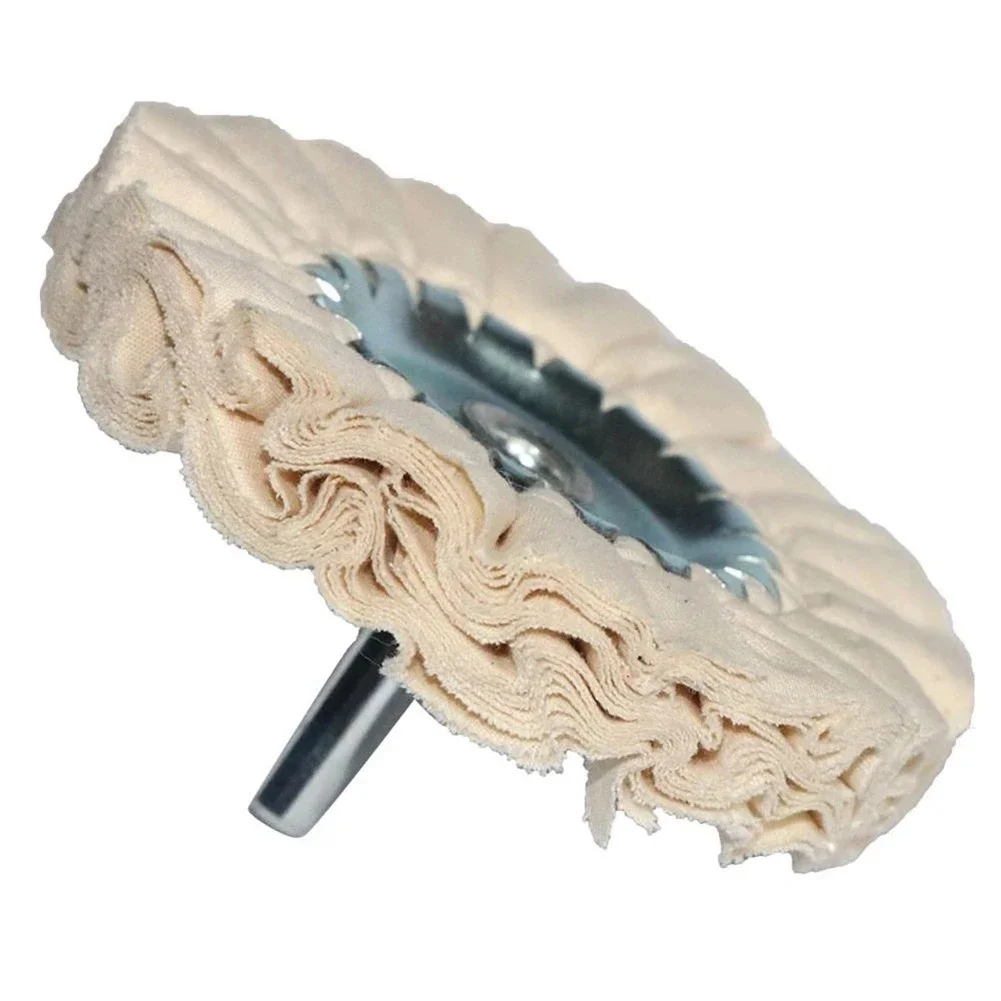 White Buffing Wheel Airway Buffing Wheel 4inch Cotton Shank 6mm Good Polishing For Stainless Steel For Plastics