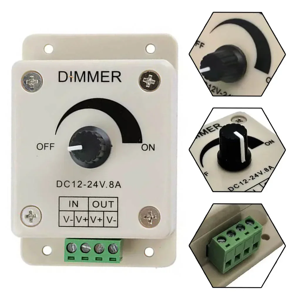 Manual Dimmer LED Dimmer For LED Stripes Lamps Lighting Parts Silver To Grey Stepless Controller 12V-24V Brightness