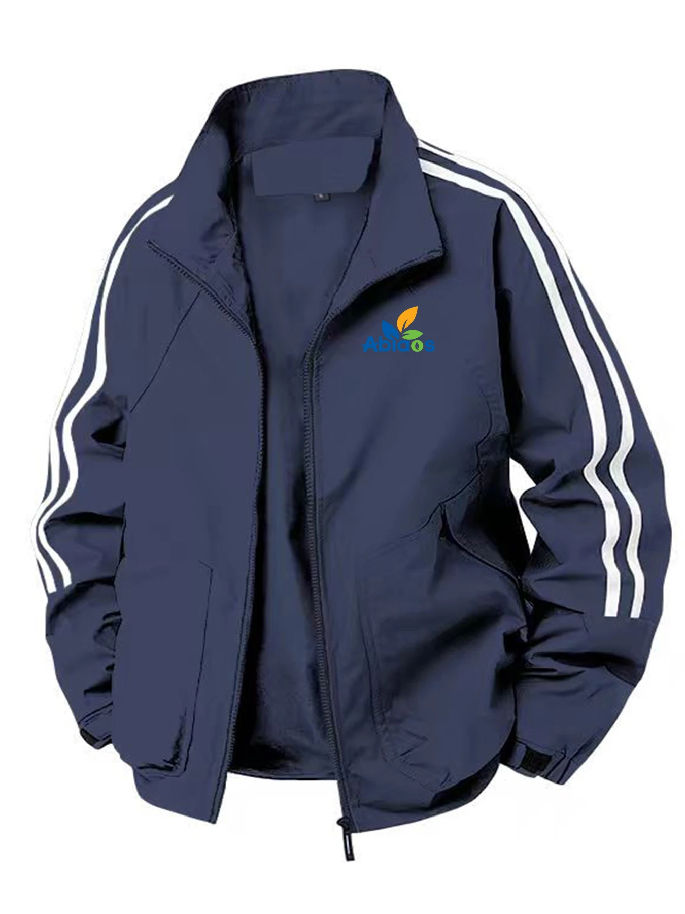 

The new men's stand-up collar windproof striped coat features a fashionable clover pattern and is suitable for daily casual wear