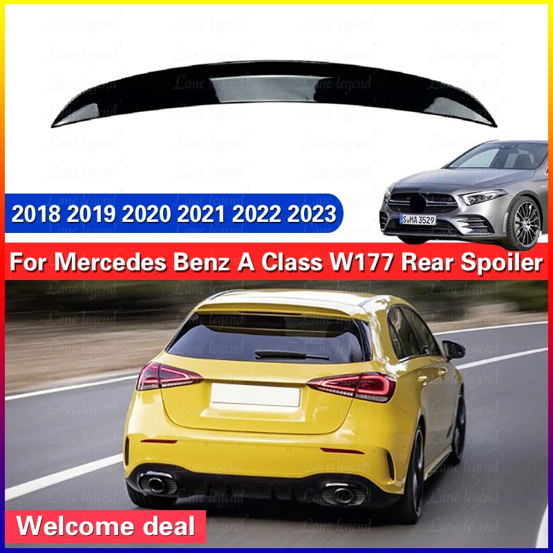 For Mercedes Benz A-Class W177 2018-2023 A180 A200 A220 A35 Hatchback AMG Rear Roof Trunk Spoiler Tail Wings Car Fixed Wind