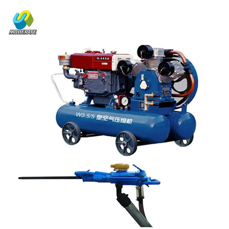 

Cheap Price Piston air Compressor 5bar Portable Power for Mining Rock Drill