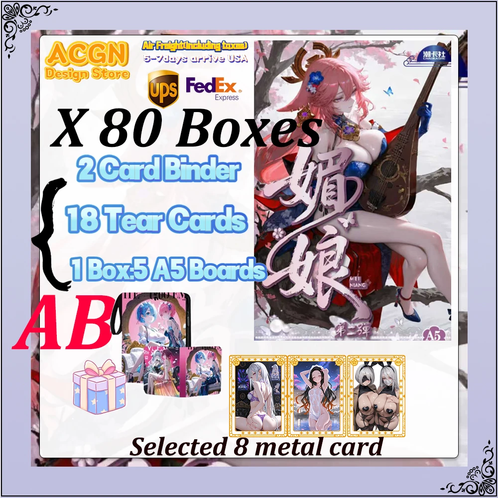 2025 último tamaño A5 Matchmaker 3 Charm Lady Wave 2 tablero de tarjetas Waifu Boa Hutao Ganyu Furina Keqing tablero de arte TCG juguetes Hobby regalo