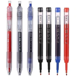Retractable Gel Pens Set High Capacity Black Blue Red Ink Bullet Tip Gel Pen 0.5mm Refills Office School Supplies Stationery