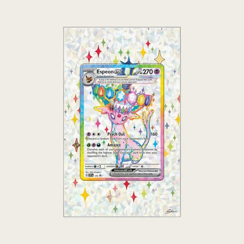 

Acrylic Psa Card Display Case Collection Espeon Ex Sar Ptcg Card Artwork Storage Box Display Rack Rarity Collection No Card ﻿
