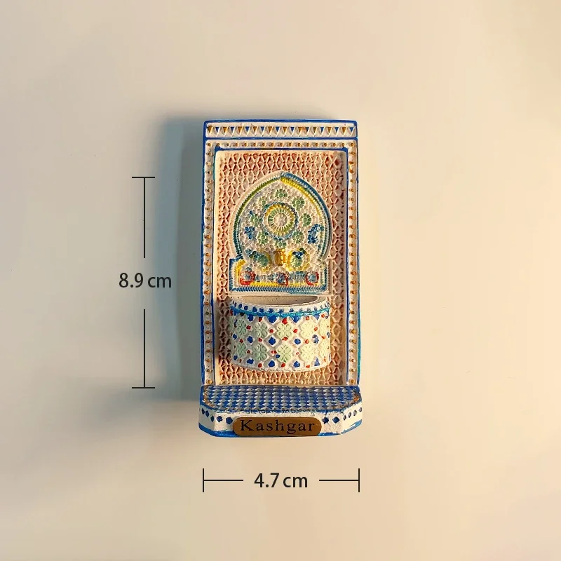 Resin Magnet Refrigerator Stickers China Xinjiang Kashgar Humanities Hand-painted Decoration Collection Gift