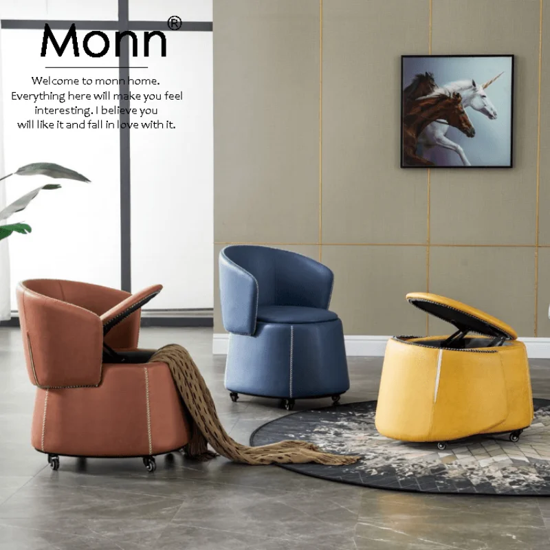 Creative Rotary Sofa, Chair, Storage, Shoe Stool, Universal Wheel, Mobile Sofa, Foot, Storage, Low Stool, Makeup Chair Furniture