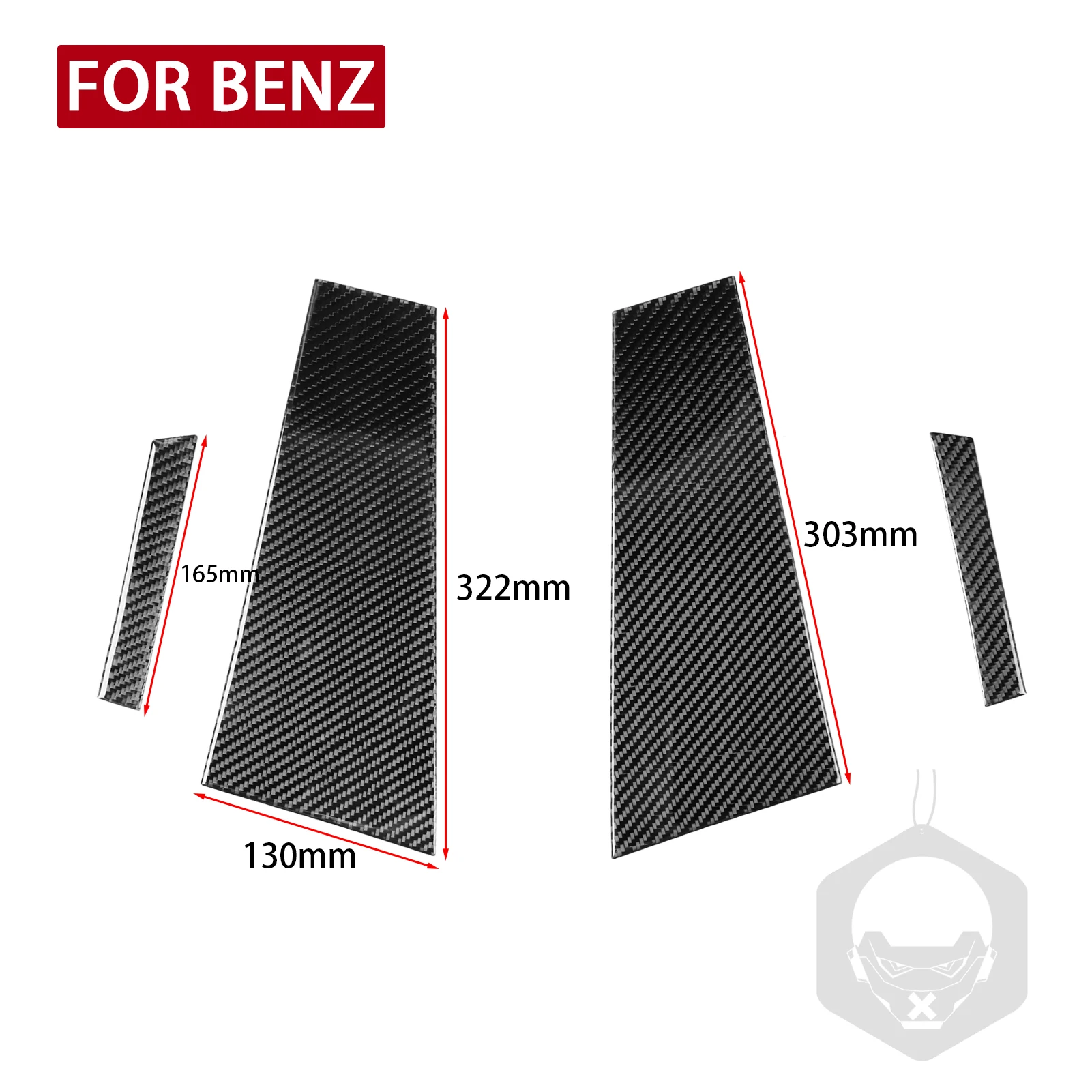 For Mercedes-Benz CLS C219 2004-2009 B-Pillar Sticker 4 Pieces Set Cover Trim Real Carbon Fiber Car Interior Accessories