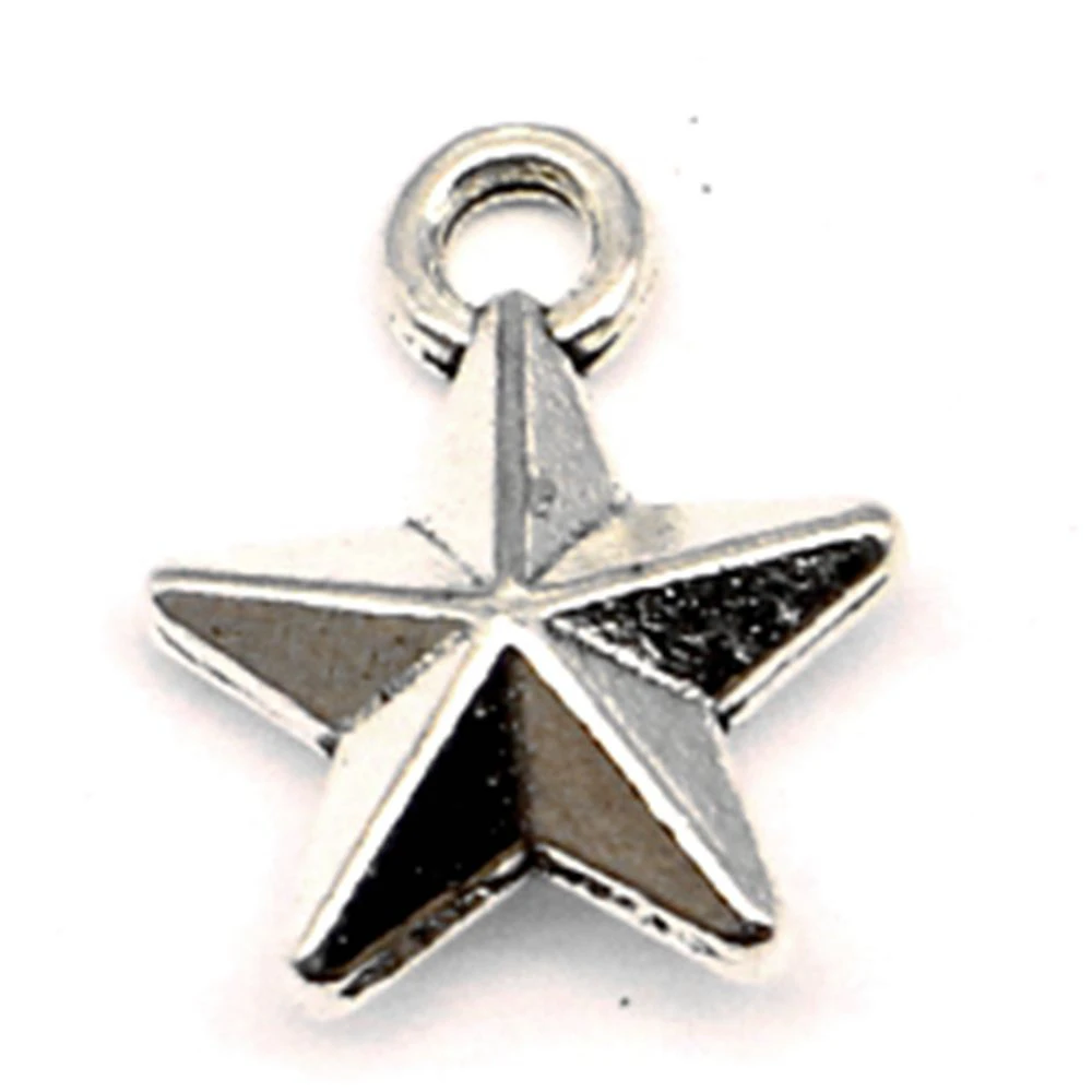 

Pentagram Charms Couple Pendants Craft Diy Jewelleri 12x14mm 20pcs Antique Silver Color