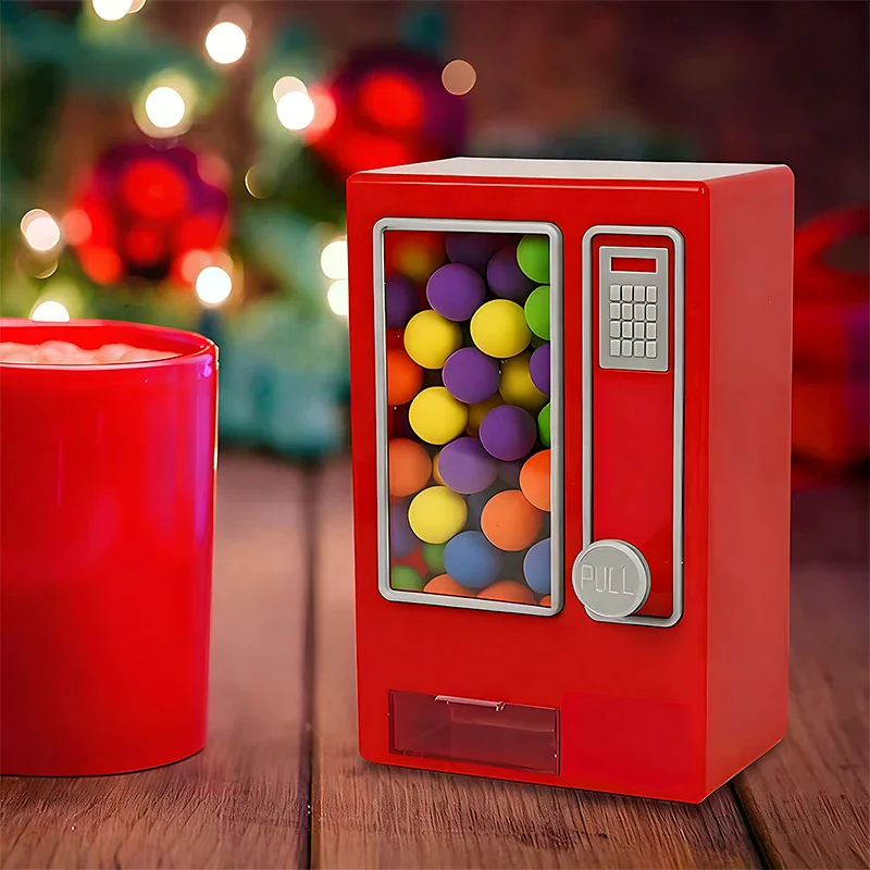 ماكينة حلوى يدوية ممتعة الحجم، هدية رائعة لعيد الميلاد أو عيد الميلاد، موزع ديكور للمكتب أو العداد #3