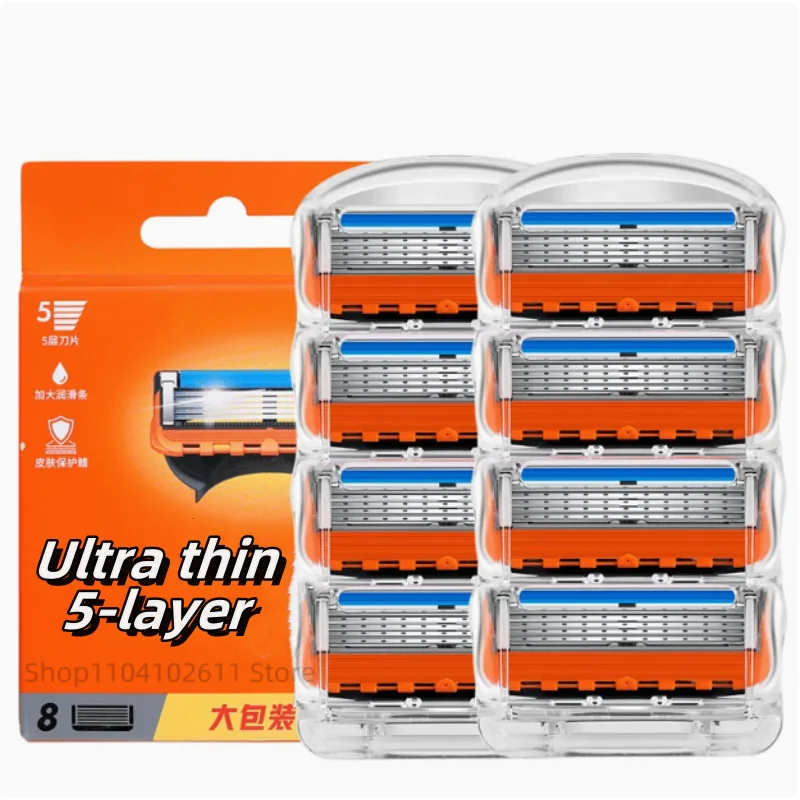 

5-layer razor blade, men's manual razor blade, safety razor blade, classic reusable razor blade for skin protection combination