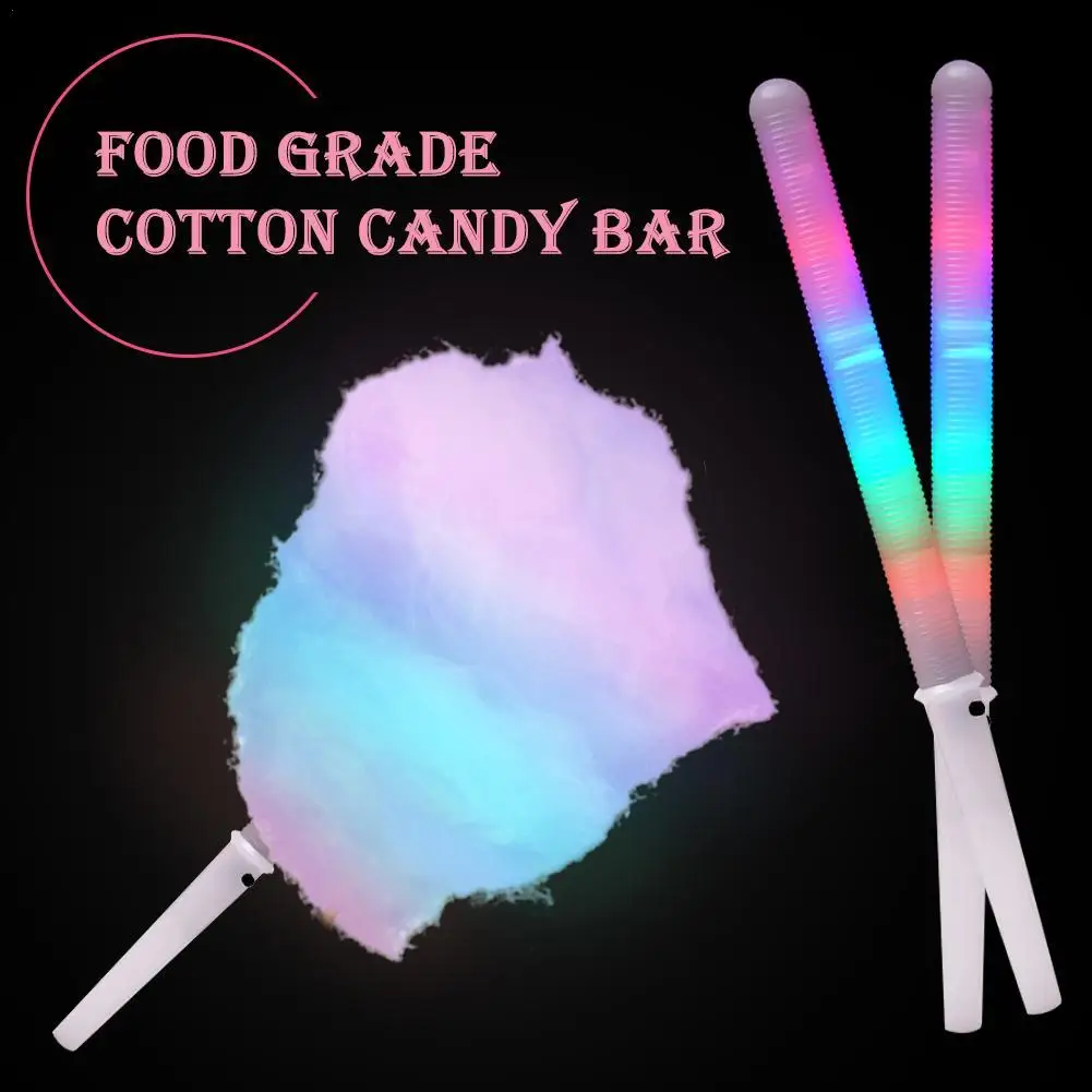 5/10PCS Colorful LED Glow Sticks Cotton Candy Cones Glowing Marshmallows Sticks Reusable LED Light Tubes Sticks Home Party Props