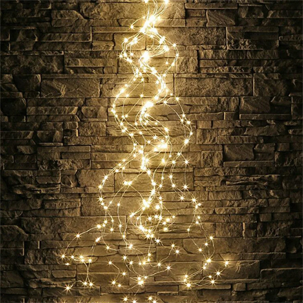 

10X2M 200 LED Waterproof Tree Vine Branch Copper Wire Fairy String Lights Holiday Party Wedding Lights with DC 12V 2A Adapter