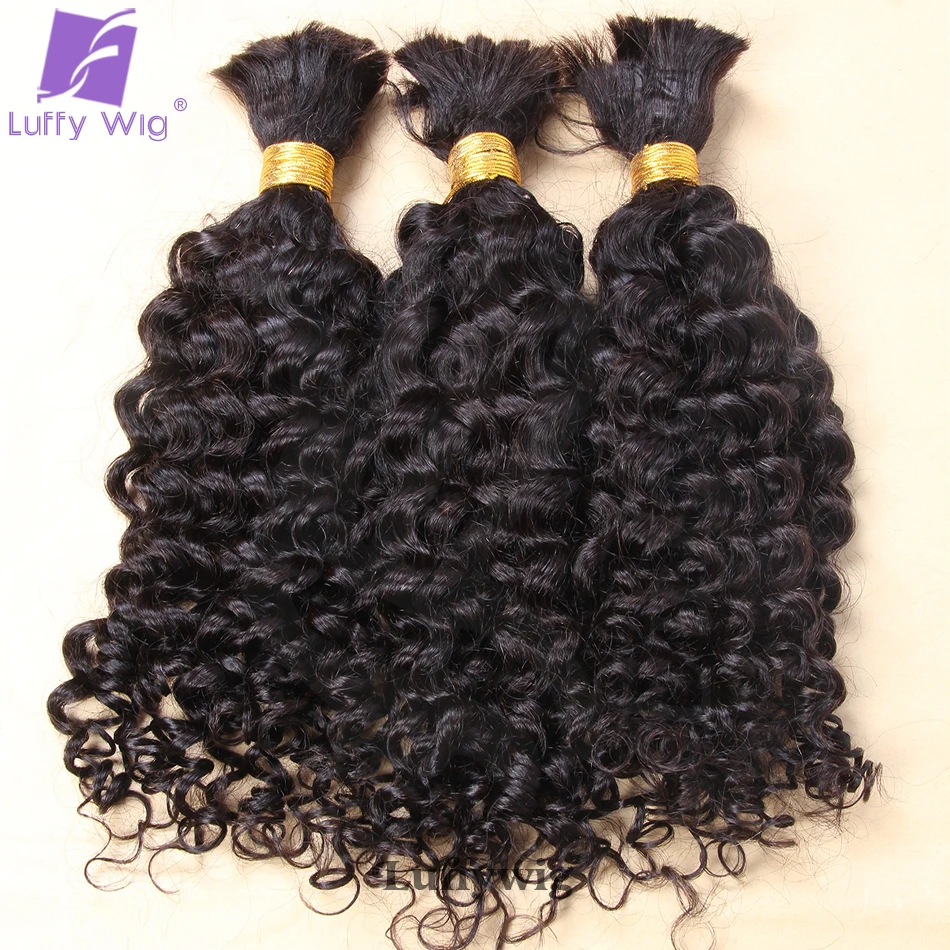 Bulk Curly Human Hair for Braiding No Weft Double Drawn Full Burmese Boho Braids Human Hair Extensions Curly Braiding Bulk Hair