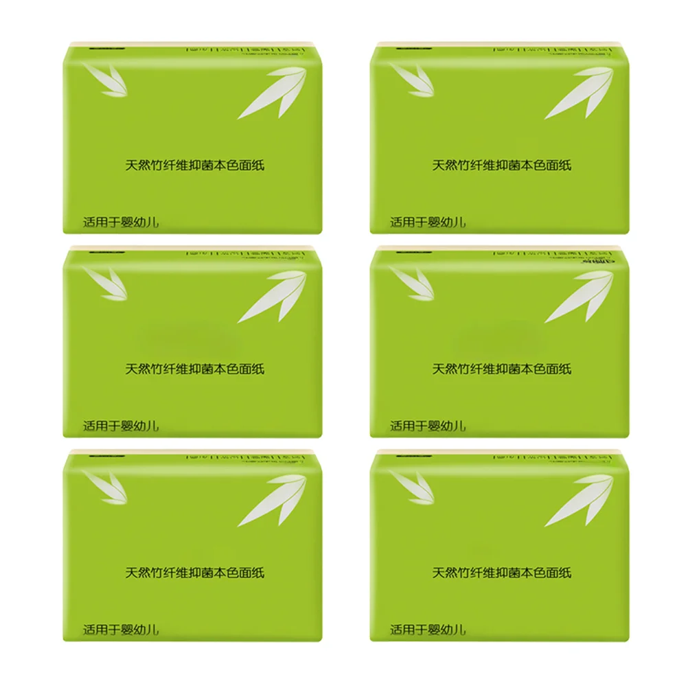6 أكياس 1 حزمة مناشف ورقية لب الخيزران لينة ماصة للمنزل المطبخ مطعم المرحاض الأنسجة منديل استخراج ورقة الخيزران #6