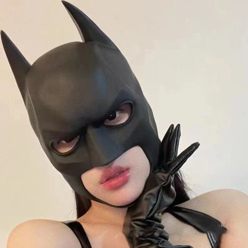 Máscara de Batman de látex para Cosplay de Halloween