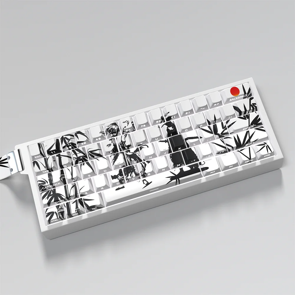 63 Kes Forest Showdown: Keycap Tembus Pertempuran Pahlawan Kucing Keycap Cetak Samping PBT Dye-Sub Cherry untuk Tutup Keyboard Mekanis