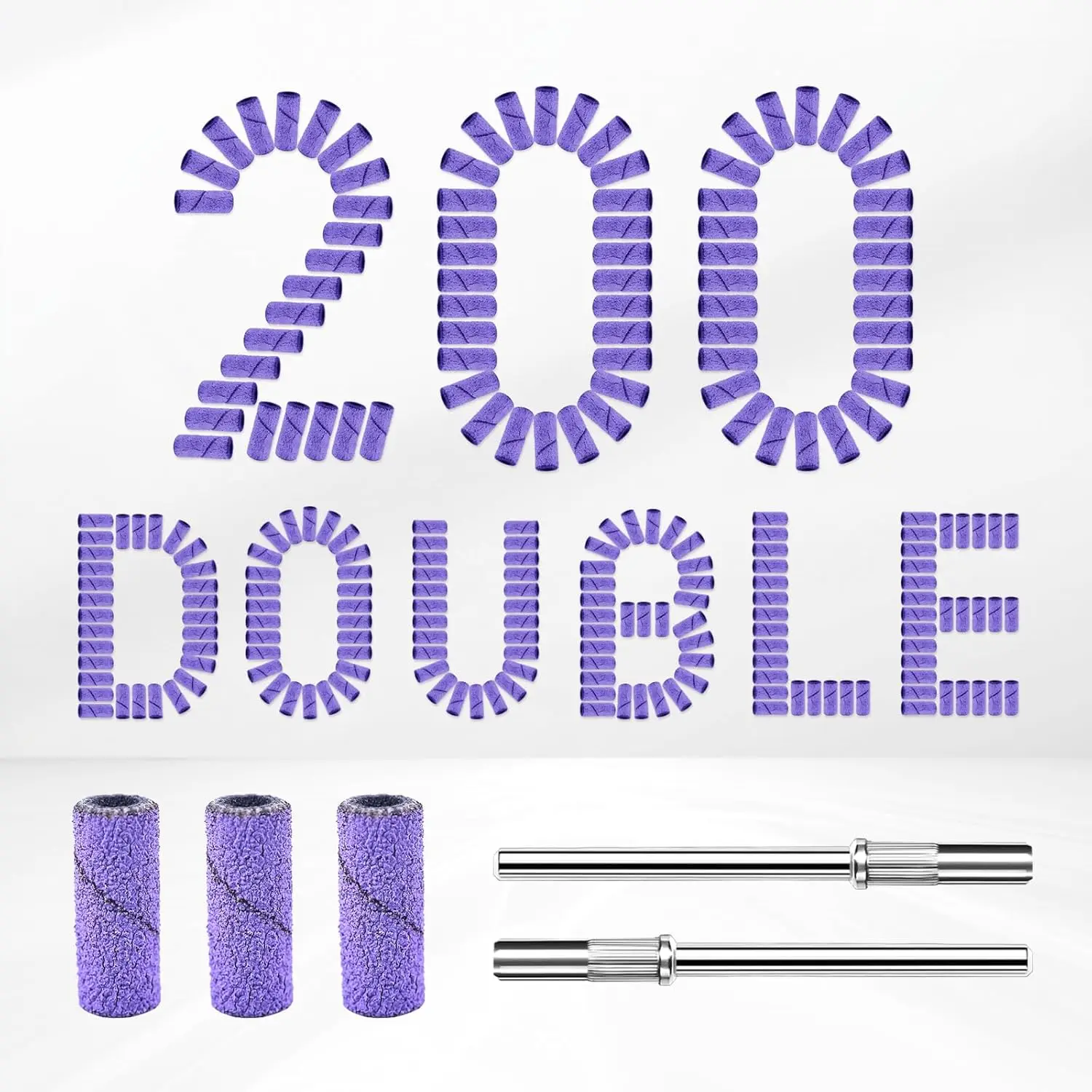 

200PCS Sanding Bands for Nail Drill, 240 Grit, 3.1mm Mandrel Bits, Acrylic Nail File for Gel Manicure & Pedicure