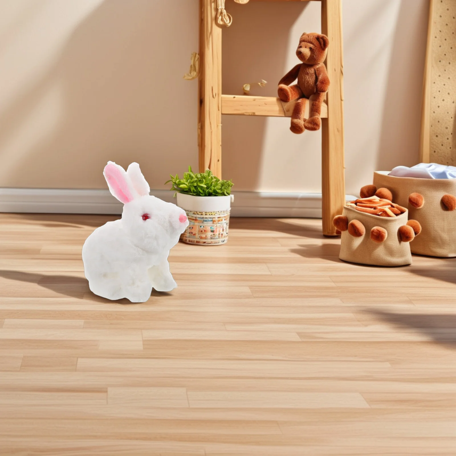 Stuffed Bunny Toy Toddler Electric Rabbit Plush Plushies Toys for Kids Walking Pet