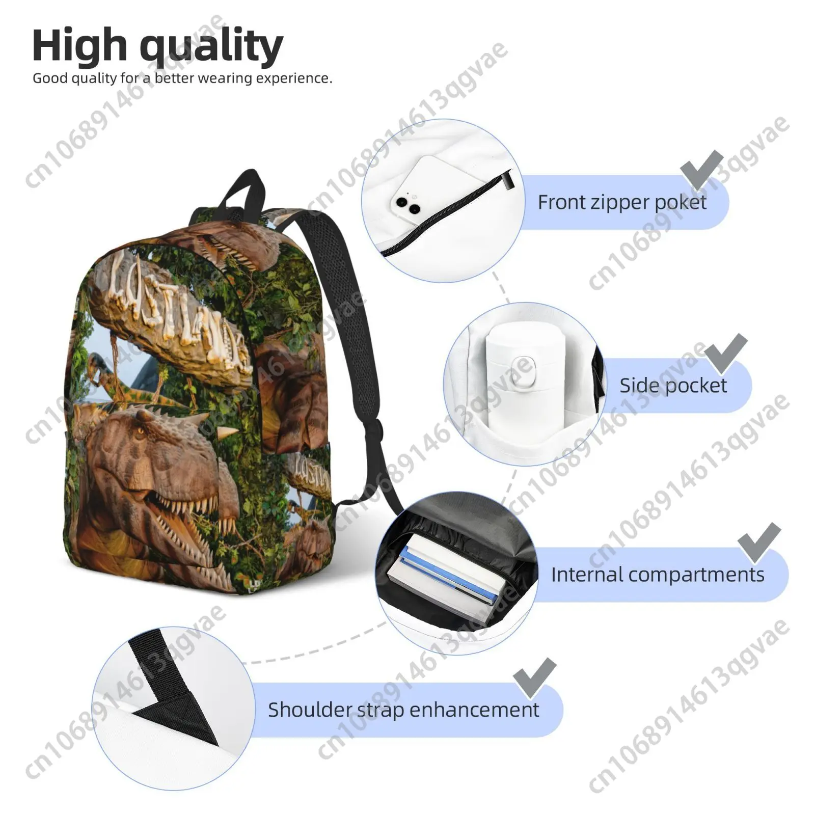 Lost Lands Music Festival Dinosaur Theme Custom Canvas Lightweight Backpack Fashion Durable Student Men Women Business Daypack