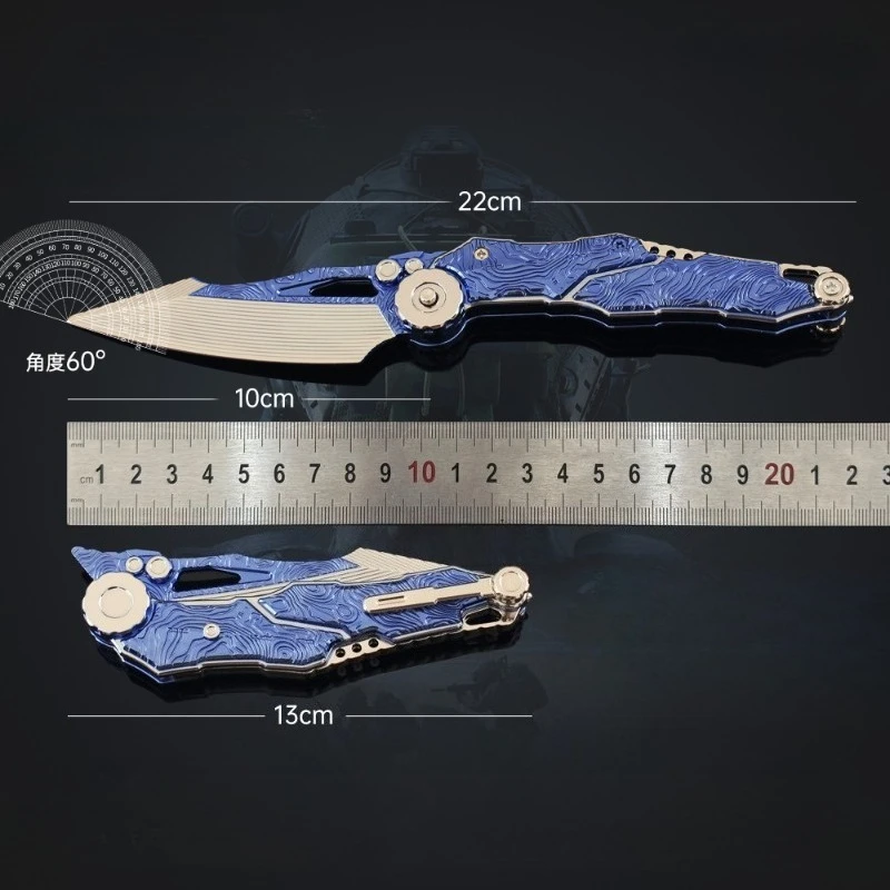 22 cm/8.66in Arena Breakout Versione pieghevole S07 Coltello pieghevole Modello di gioco in lega Collezione in metallo Giocattolo Ornamento Display da tavolo Regalo