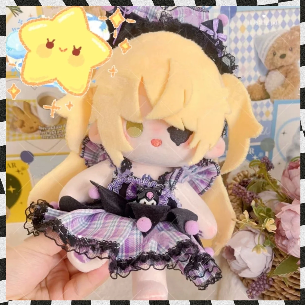 

20cm Cotton Doll Anime Game Genshin Impact Fischl Stuffed Cute Dress Up Plush Toys for Adults and Children to Collect as Gifts