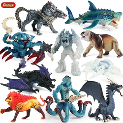 Oenux Savage Dinosaur Flying Magic Dragon Model Crab Octopus Lion Spider Ice Troll Animals Action Figures Decoration Kids Toy