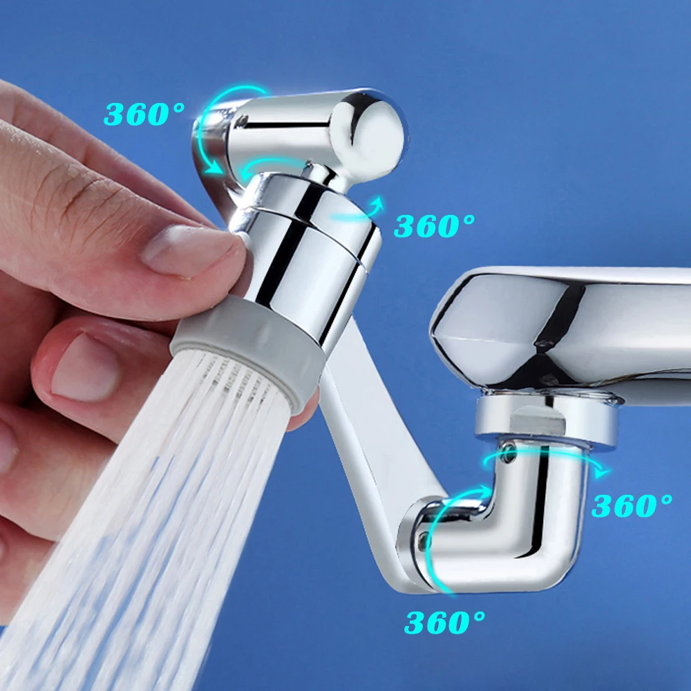 1440 ° Küchen spüle Wasserhahn Extender 2 Modi Metall Wasserhahn Düse Universal Bad Wasserhahn Bubbler Adapter Sparbe lüfter – Detail 2