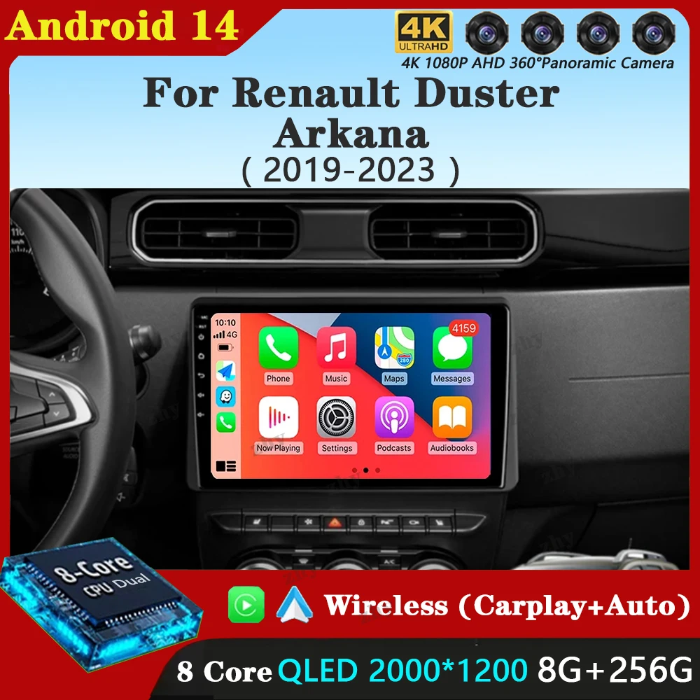 

Android14 Car Radio For Renault Duster HM 2 II 2019 - 2021 Arkana 1 I 2019 - 2021 Navigation GPS Multimedia Player stereo BT DSP