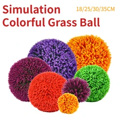 18/25/30/35cm Artificial Eucalyptus Leaf Grass Ball Fake Grass Home Garden Landscaping Wedding Decor Yard Simulation Green Plant