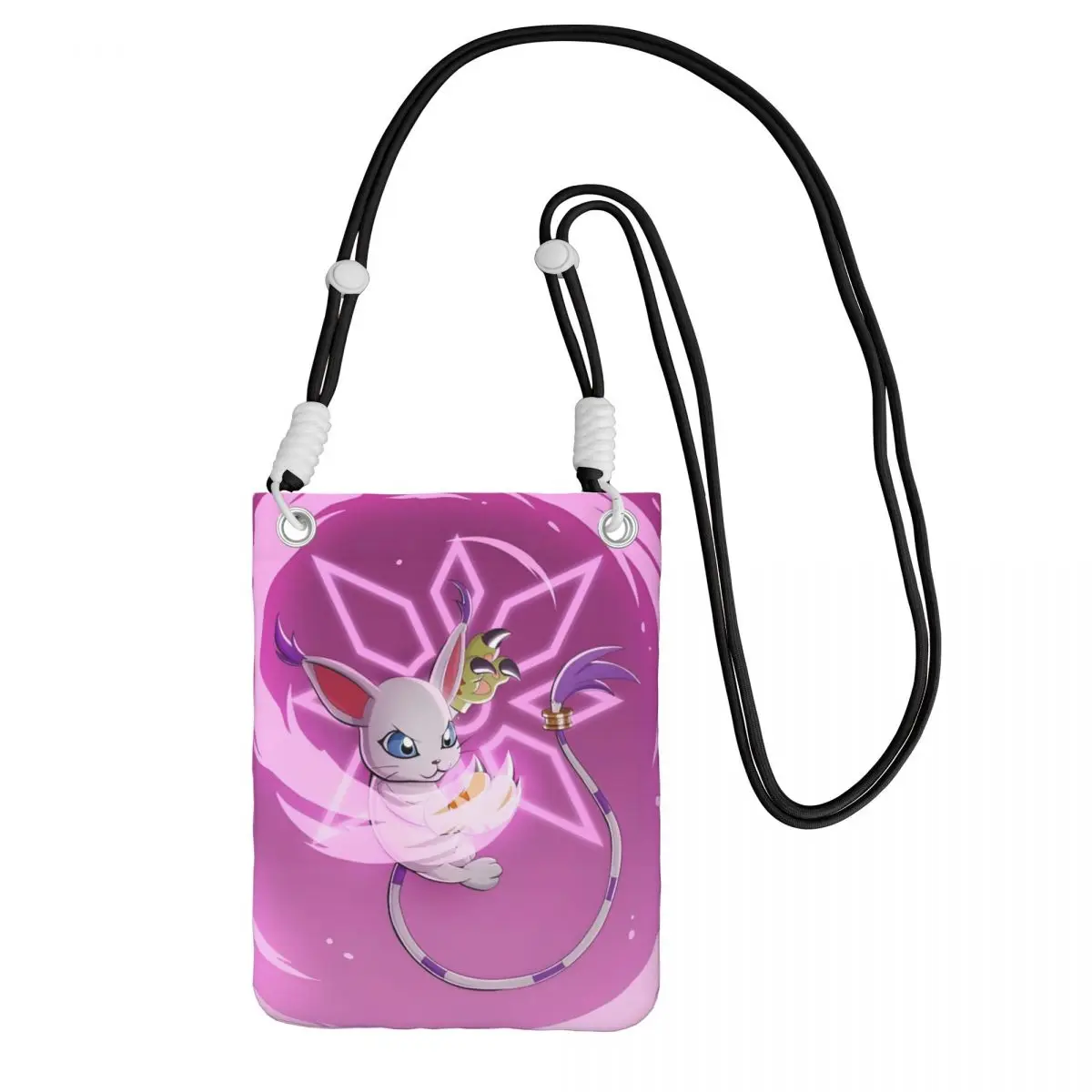 

Custom Gatomon Smart Phone Wallet With Strap Adventure Anime Crossbody Bag Women Men Cycling Camping Mobile Phone Bag