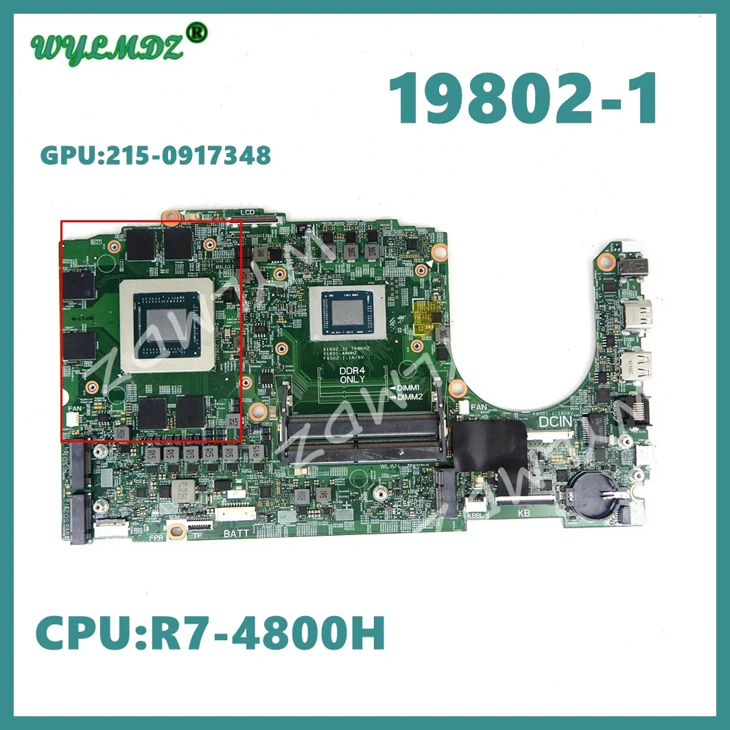 

19802-1 R5-4600H/R7-4800H CPU 215-0917348 GPU Laptop Motherboard For DELL G5 SE 5505 notebook Mainboard Tested OK Used