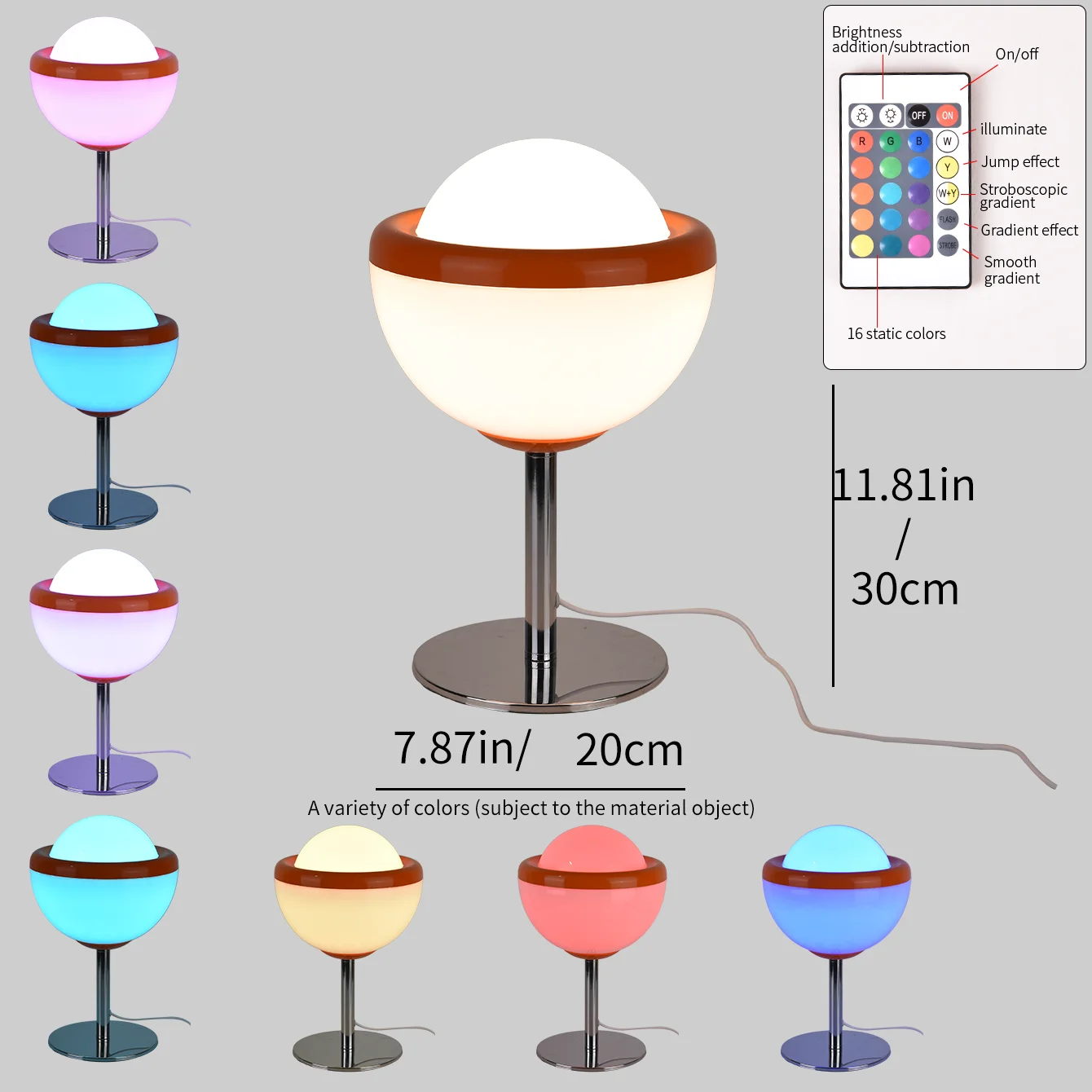 

Bauhaus designed LED indoor decorative desk lamp RGB planet with bracket bedroom environment night light