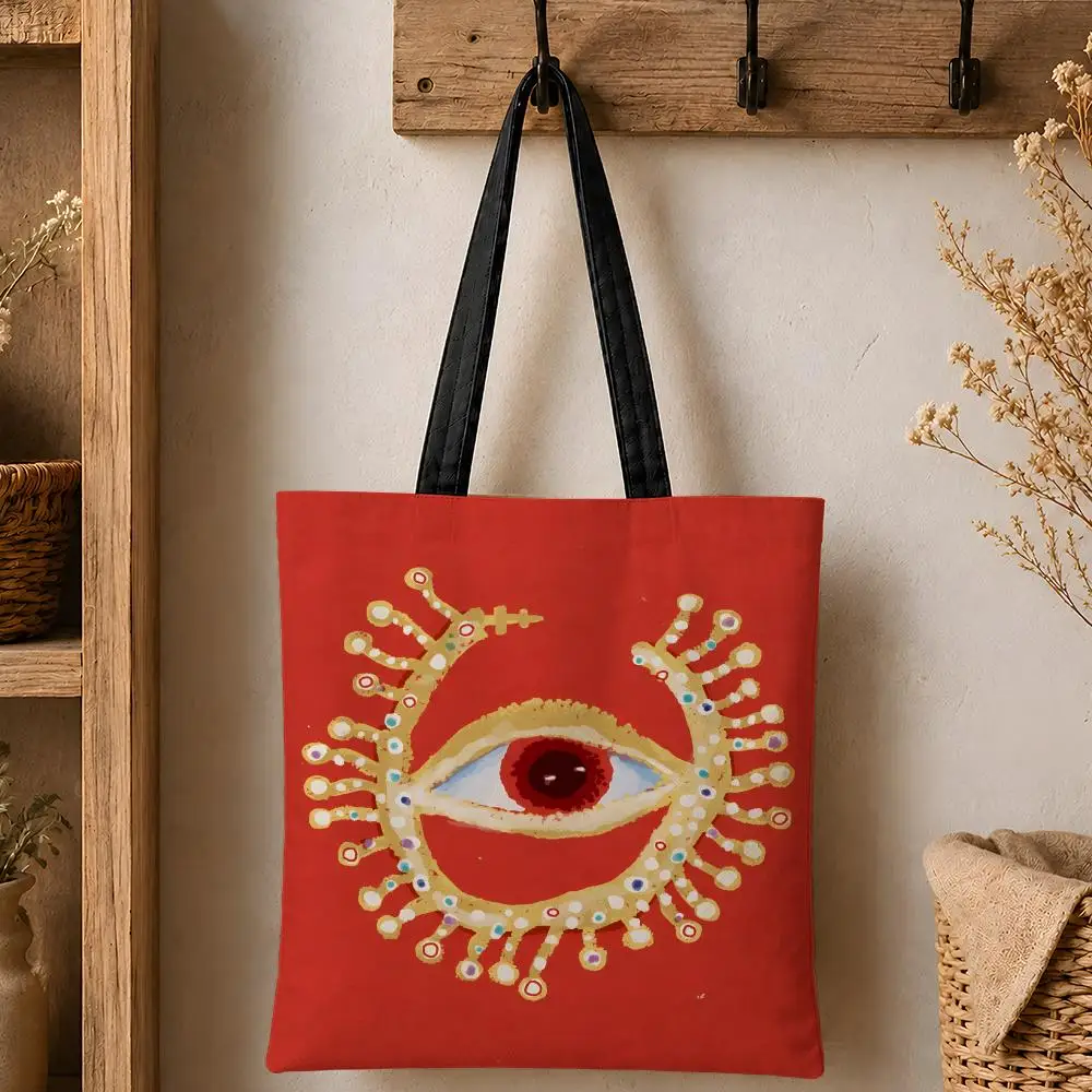 Luxuriöse S-Schiaparelli Aufbewahrungstaschen Modische Baumwoll-Canvas-Tragetasche 12/16oz Umweltfreundliche Wiederverwendbare Einkaufstasche mit Großer Kapazität – Detail 12