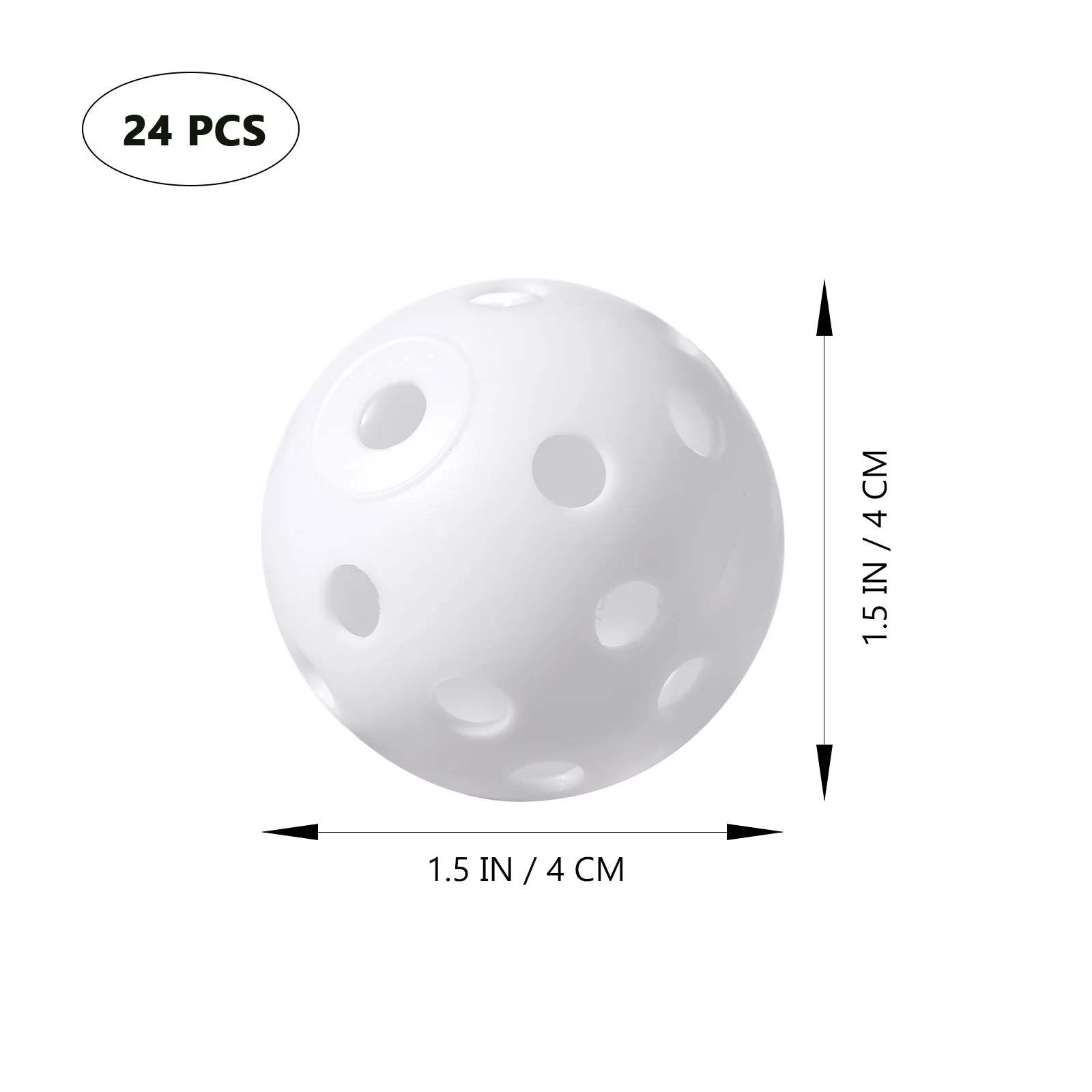 Bolas de prática perfurado branco para Golf Florball, Baseballs portáteis, Pickleball Training Balls, 24pcs