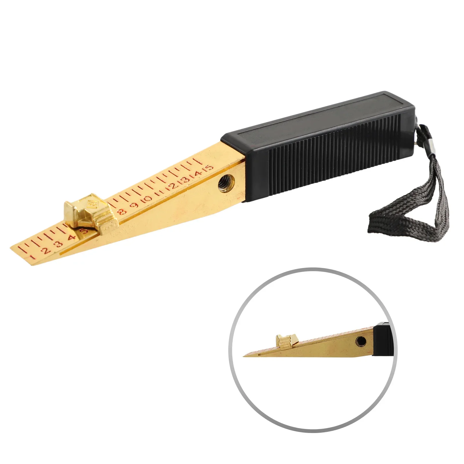 Calibrador de cuña Vernier de precisión Chapado en cobre, 0,5mm, 1-15mm, 80g, medición de huecos de puerta, 1 unidad