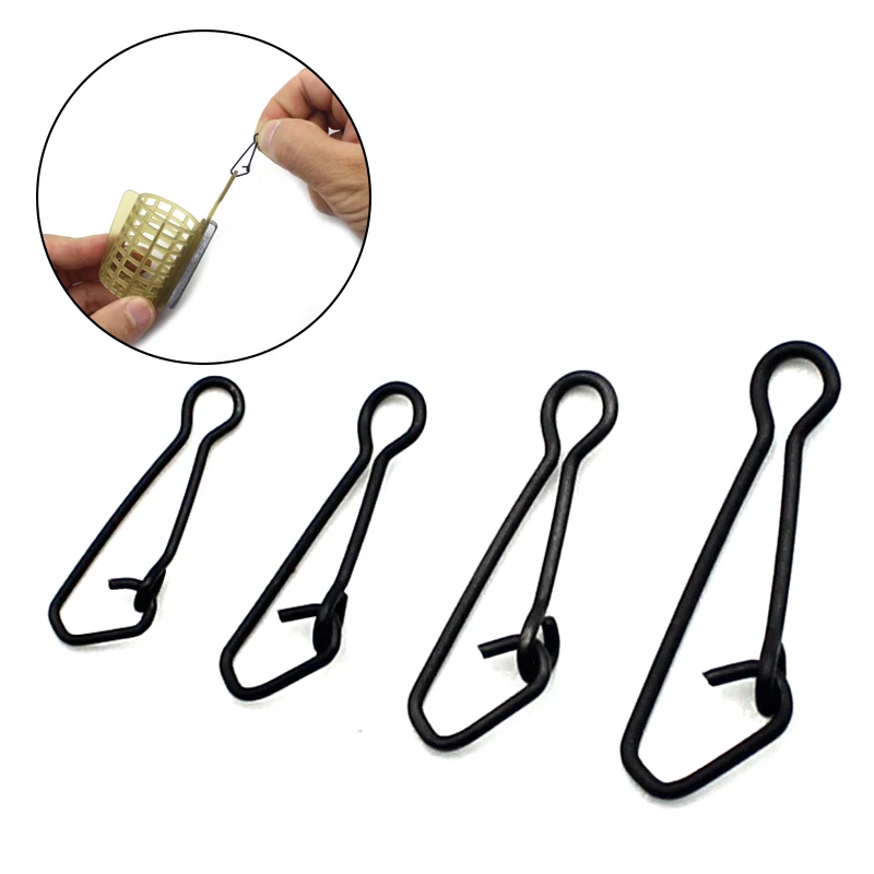 

20pcs Carp Fishing Accessories Snap Hook Leader Swivel Clips For Carp Fishing Rigs Making Terminal Feeder Tackle Equipment