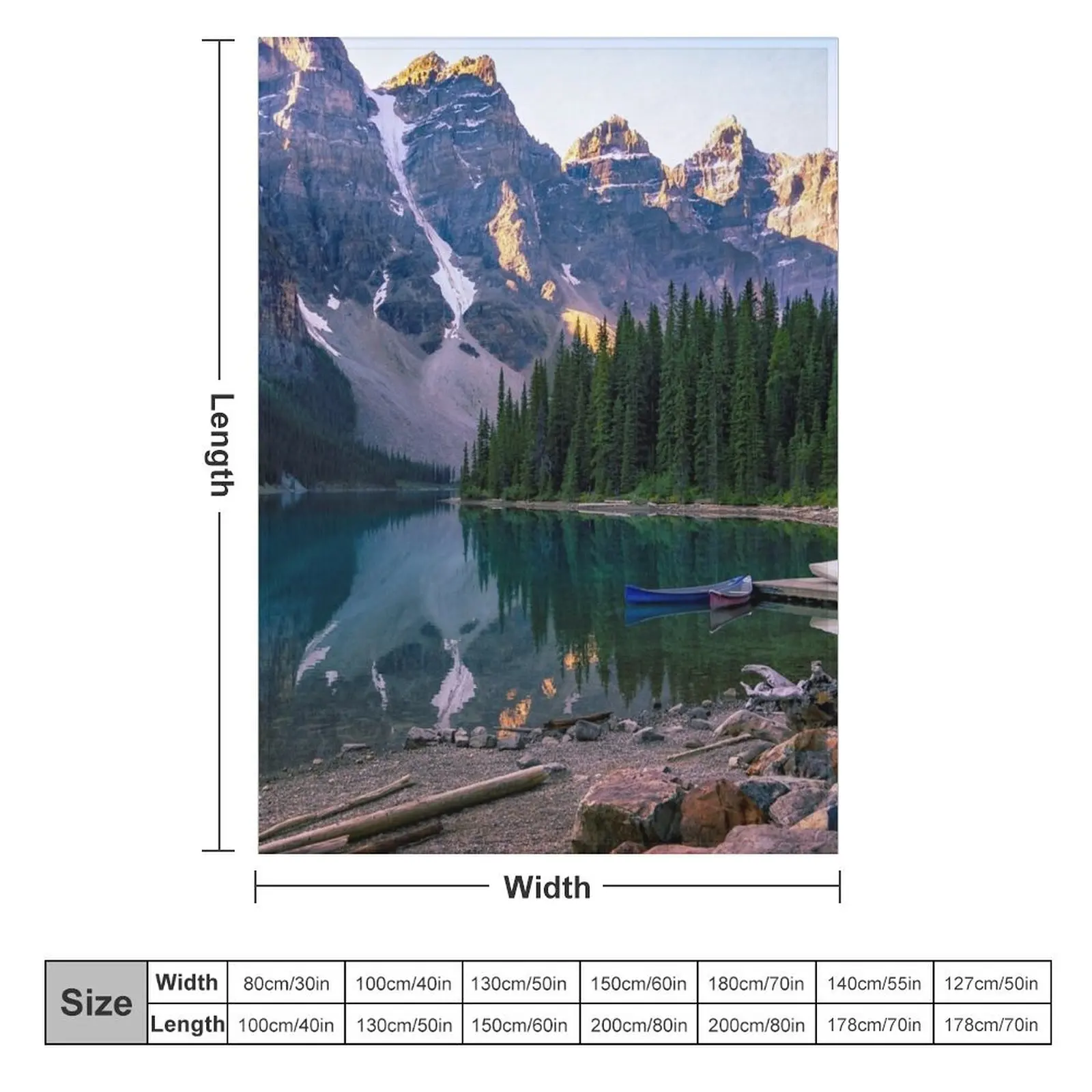 Lake Moraine – Banff National Park, Alberta, Canada Throw Blanket Softest sofa bed Luxury Blankets