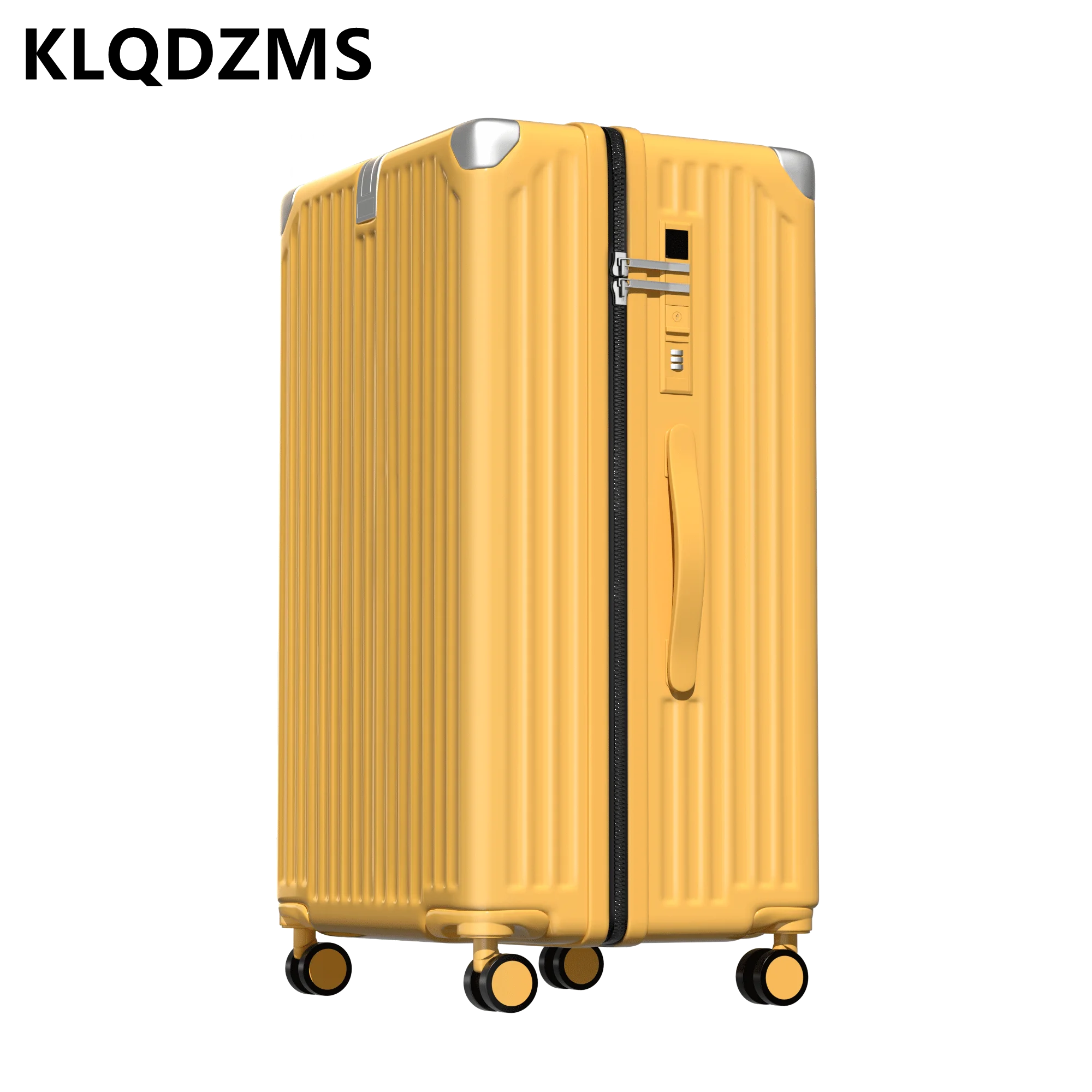KLQDZMS Women's Suitcase 28-inch Thickened Multifunctional Trolley Case Large Capacity PC Cipher Box Men Universal Wheel Luggage