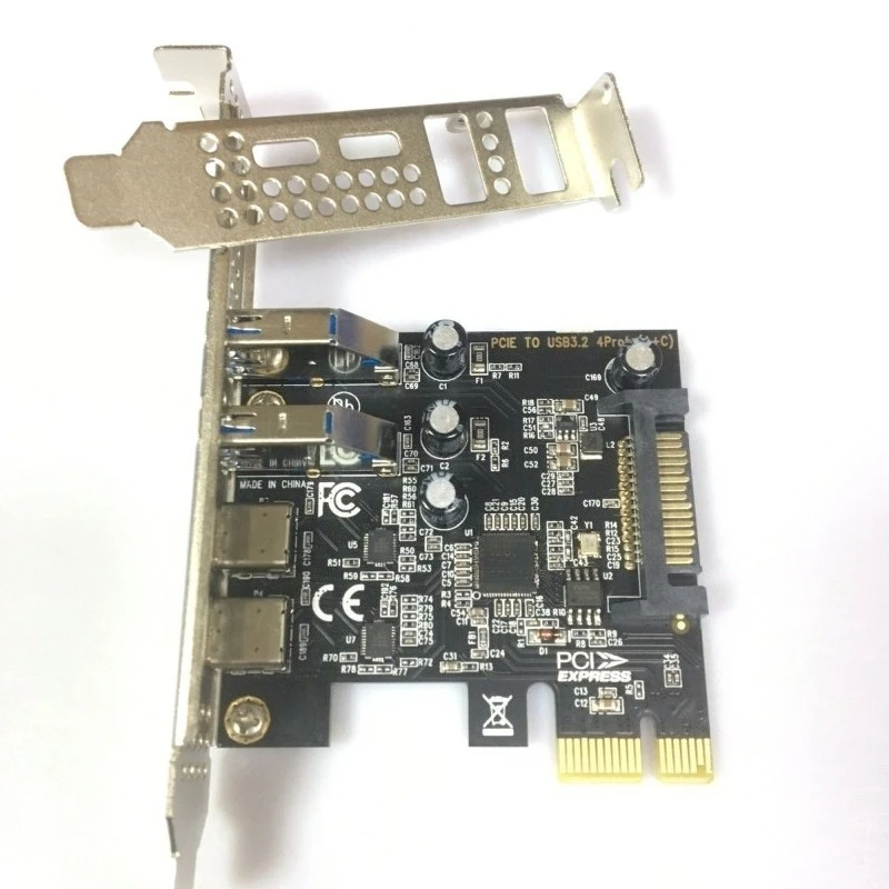 PCIe to typec two ports, PCIe to 3.1c port, 3.0 port 1 piece convenient and practical