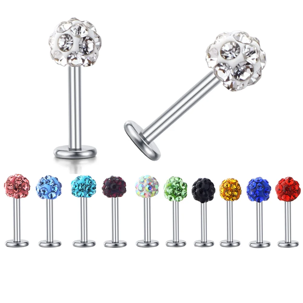 Piercing para lengua y labio con diamantes de imitación, Argollas industriales, Oreja, accesorios para el cuerpo para mujer, nécessite yada жletiе, recién llegado