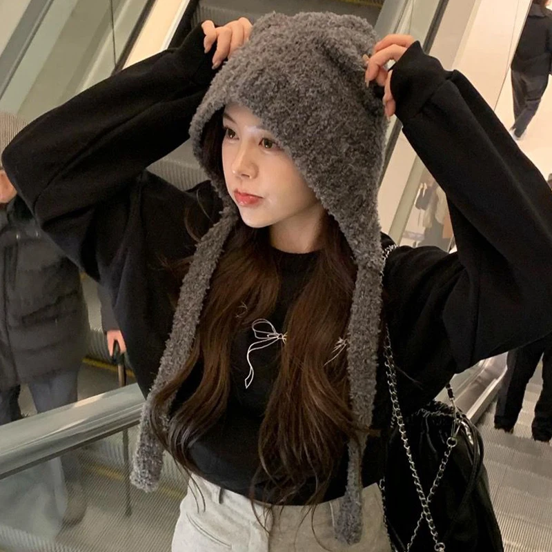 Women's Korean Bow Print Round Neck Long Sleeve Loose-fitting Sweatshirt