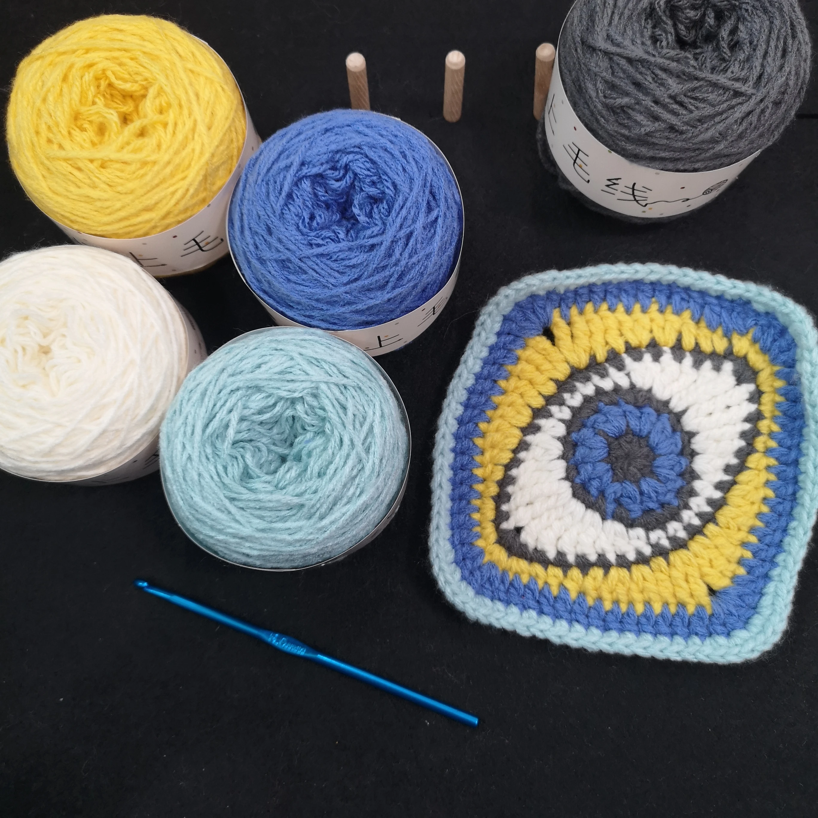 VerViento 3 كرات (إجمالي 150 جرام) غزل قطن أكريليك ثلاثي الطبقات لكروشيه مربع الجدة والحياكة والأوشحة التي تصنعها بنفسك، أميجورومي، البطانيات #2