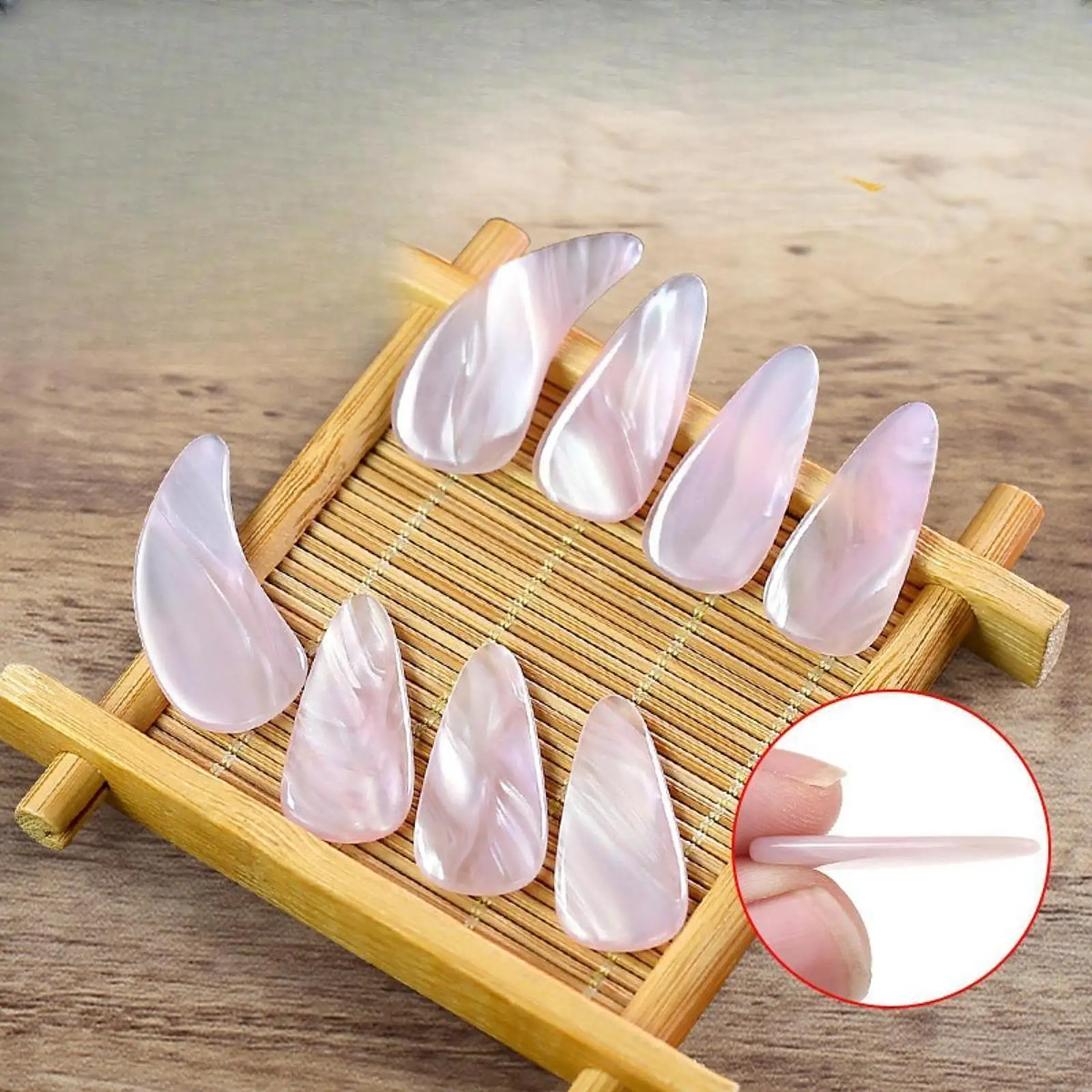 Finger Picks for Chinese Zither Adult Compact Snug Fit Ergonomic Curved Design Bright Tone Learning Practice