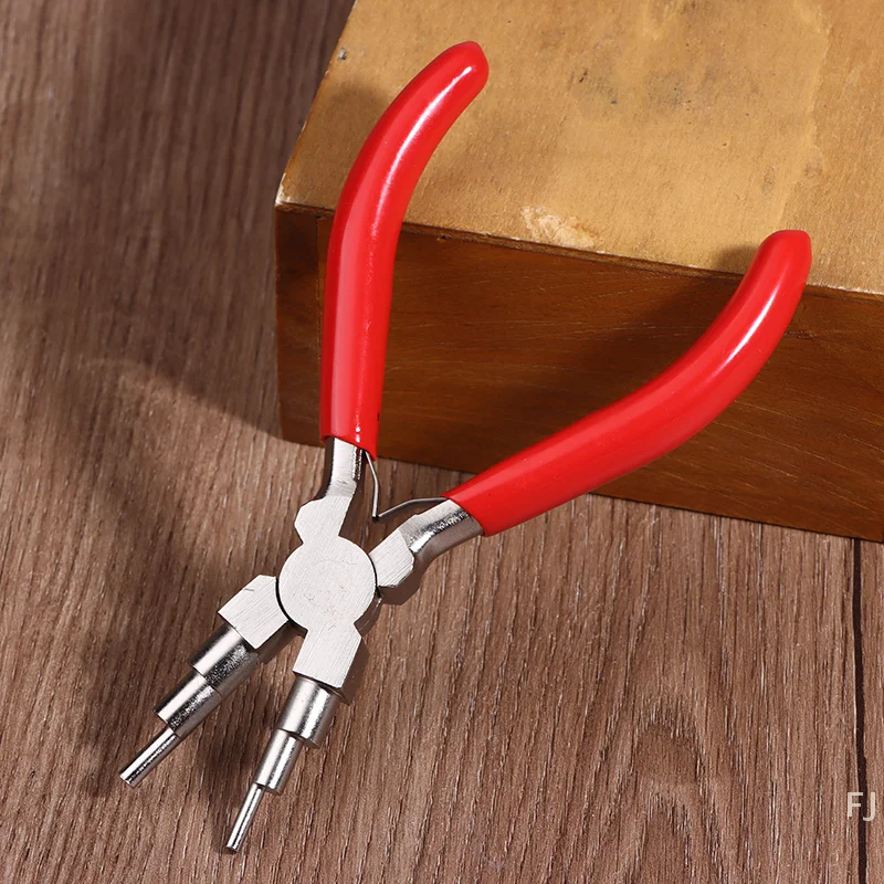 [YU] Schmuckzange aus Eisendraht, 6-in-1-Bügelherstellungszange mit Griff für DIY-Ringherstellung, Schlaufen und Biegeringe